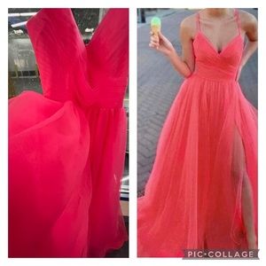 Beautiful prom dress. Size 12. Tule v neck princess dress!